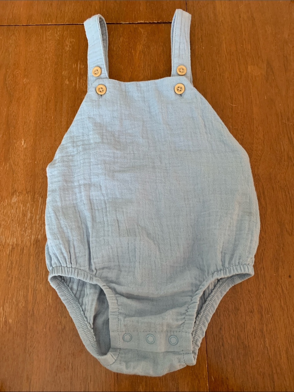 🫐3/$30 Little Planet Organics Classic Light Blue Baby Romper